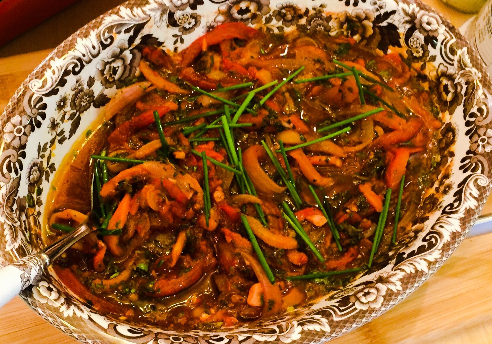 Roasted Tomatoes and Peppers with Cumin Scented Vinaigrette